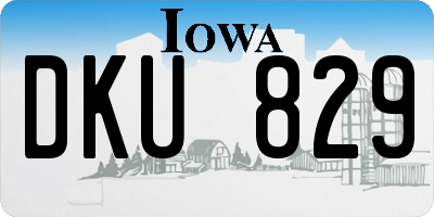 IA license plate DKU829