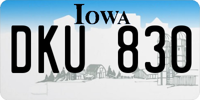 IA license plate DKU830