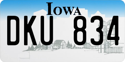IA license plate DKU834