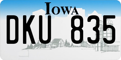 IA license plate DKU835
