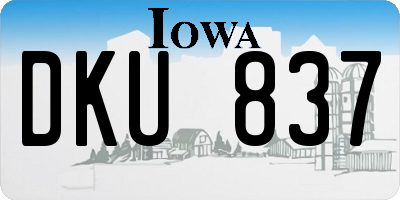 IA license plate DKU837
