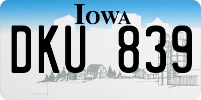 IA license plate DKU839