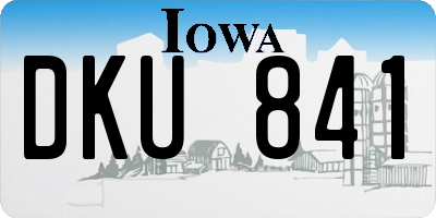 IA license plate DKU841
