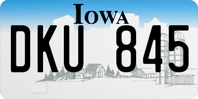 IA license plate DKU845