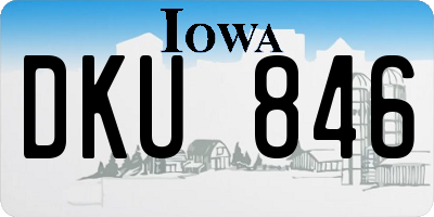IA license plate DKU846