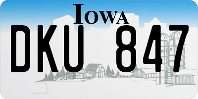 IA license plate DKU847