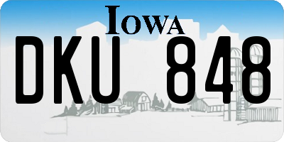 IA license plate DKU848
