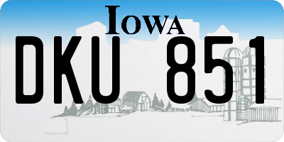 IA license plate DKU851