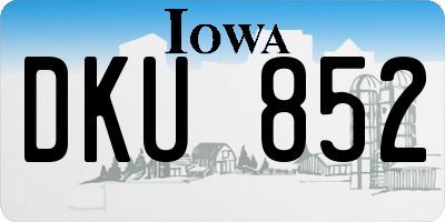 IA license plate DKU852