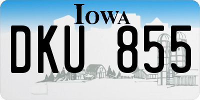 IA license plate DKU855