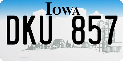 IA license plate DKU857