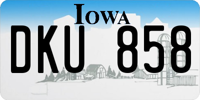 IA license plate DKU858