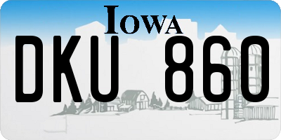IA license plate DKU860