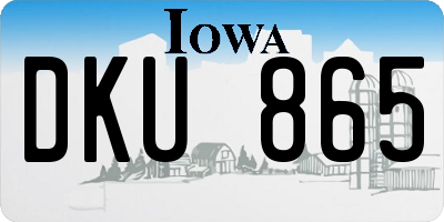 IA license plate DKU865