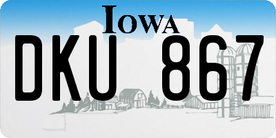 IA license plate DKU867