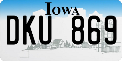 IA license plate DKU869