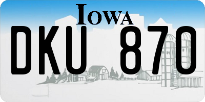 IA license plate DKU870