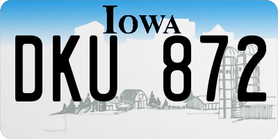 IA license plate DKU872