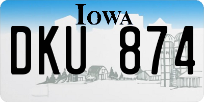 IA license plate DKU874