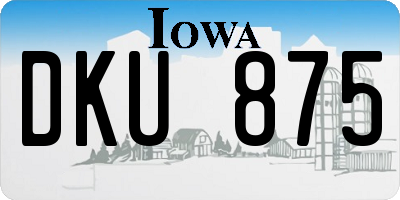 IA license plate DKU875