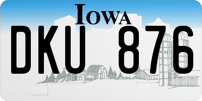 IA license plate DKU876