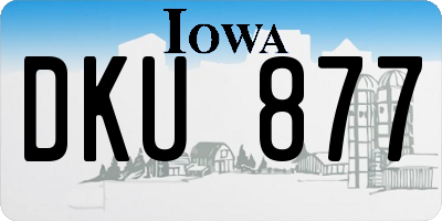 IA license plate DKU877