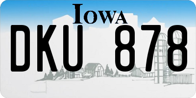 IA license plate DKU878