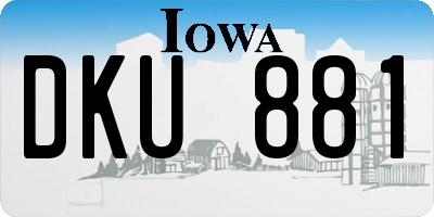 IA license plate DKU881