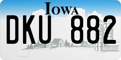 IA license plate DKU882