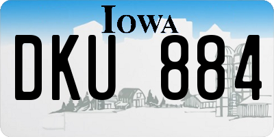 IA license plate DKU884