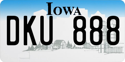 IA license plate DKU888