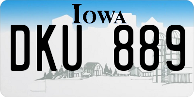 IA license plate DKU889