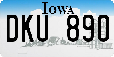 IA license plate DKU890