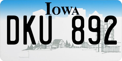 IA license plate DKU892