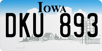 IA license plate DKU893