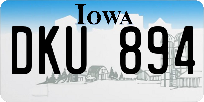 IA license plate DKU894