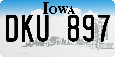 IA license plate DKU897