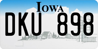IA license plate DKU898