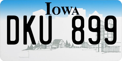IA license plate DKU899