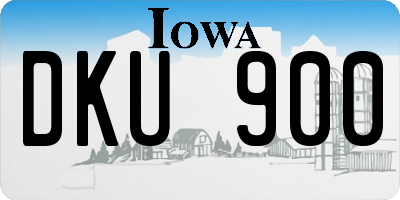 IA license plate DKU900