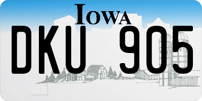 IA license plate DKU905