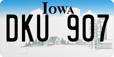IA license plate DKU907