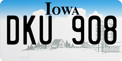 IA license plate DKU908