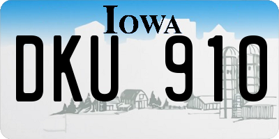 IA license plate DKU910