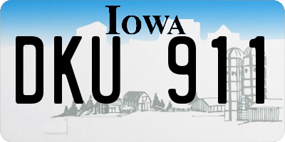 IA license plate DKU911