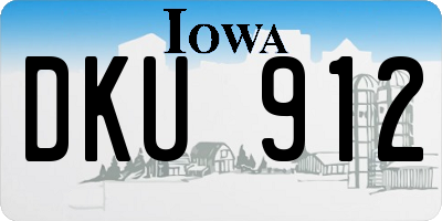 IA license plate DKU912