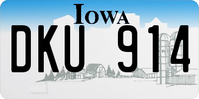 IA license plate DKU914