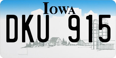 IA license plate DKU915