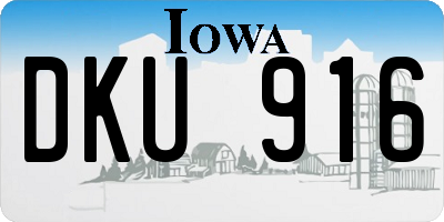IA license plate DKU916
