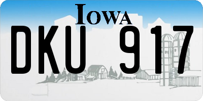 IA license plate DKU917